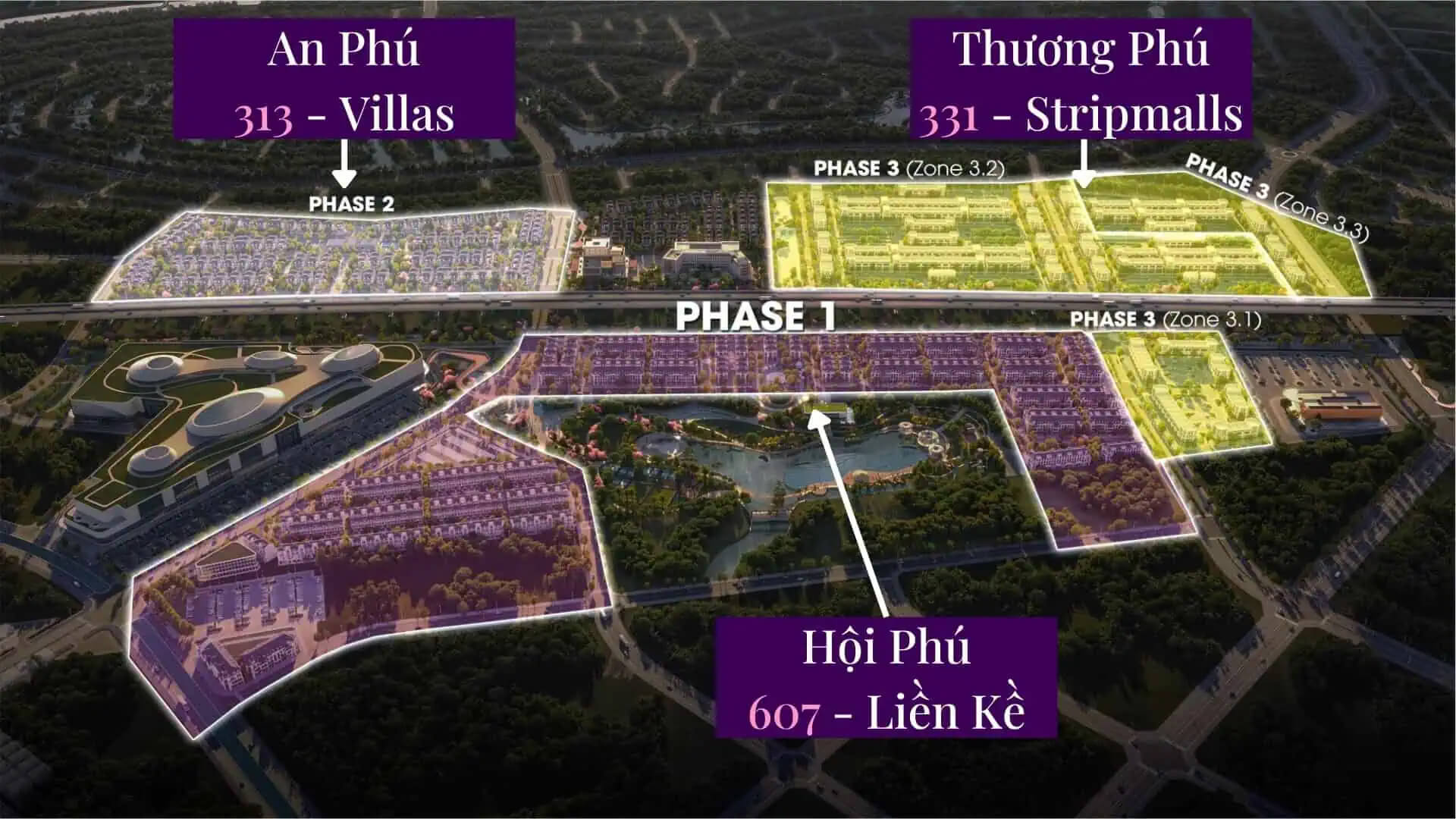 các phân khu dự án thanh phu centre point